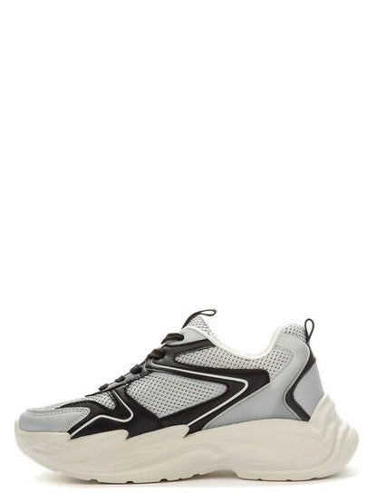 Gray Mesh Sneakers with Bold Comfort Sole