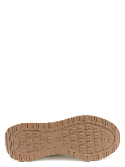 White and Black Canvas Sneakers with Chunky Sole