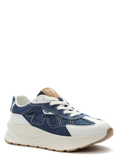 Navy Denim Sneakers with Chunky Sole