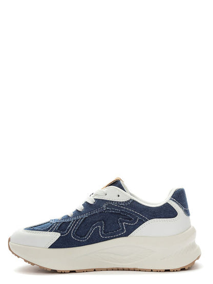 Navy Denim Sneakers with Chunky Sole