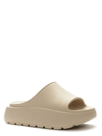 Soft Beige Platform Slide Sandals