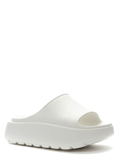 White Platform Slide Sandals with Open Toe