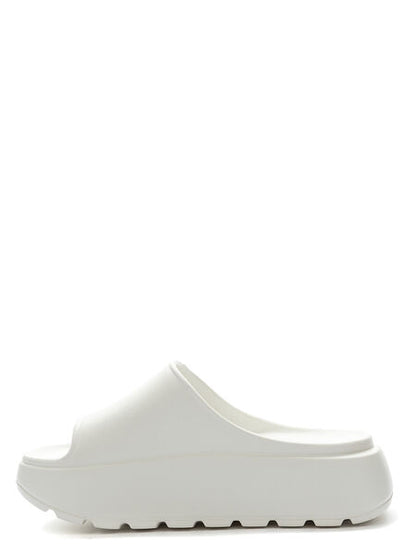 White Platform Slide Sandals with Open Toe