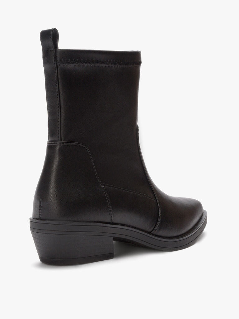 Black Ankle Boots with Low Heel