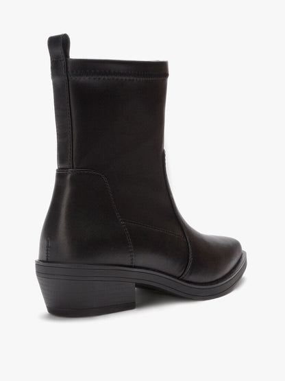 Black Ankle Boots with Low Heel