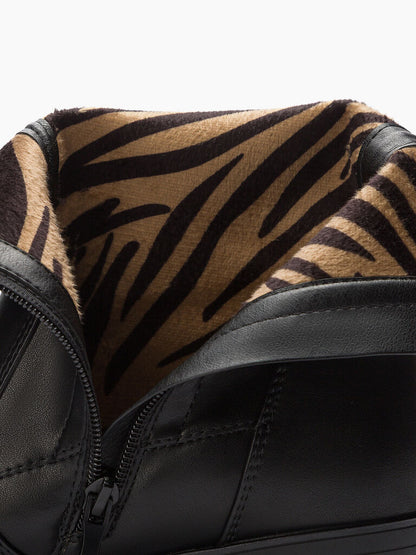 Black Ankle Boots with Low Heel
