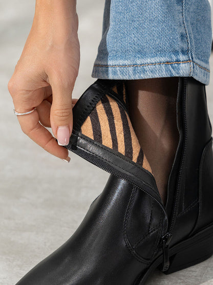 Black Ankle Boots with Low Heel