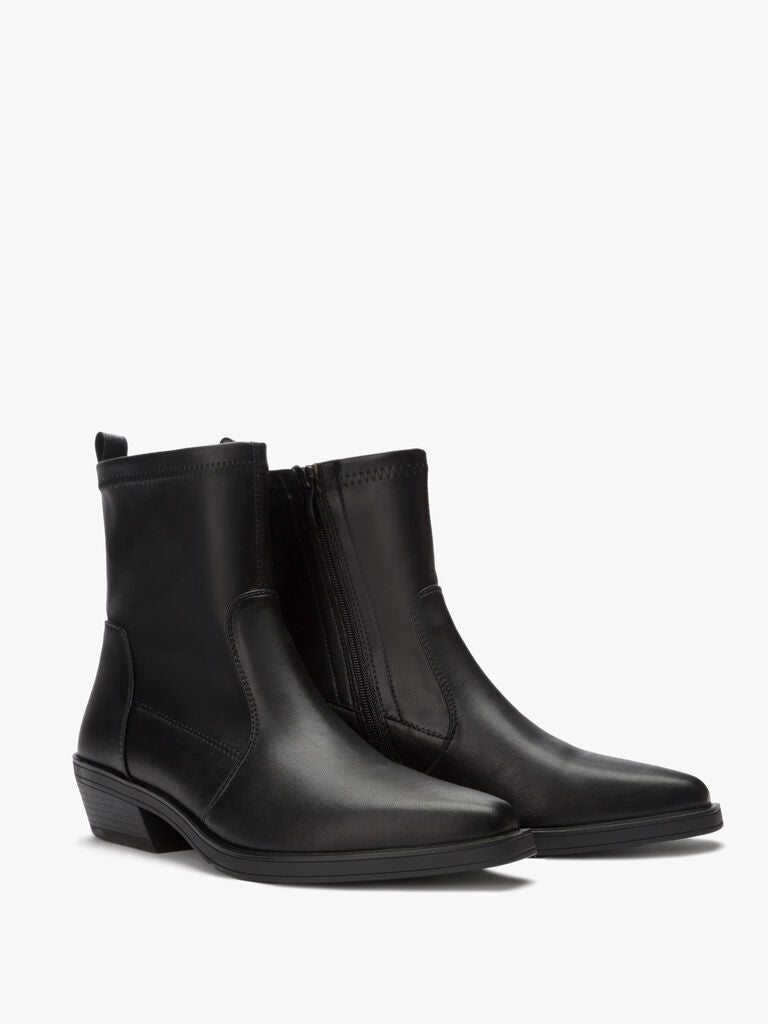 Black Ankle Boots with Low Heel