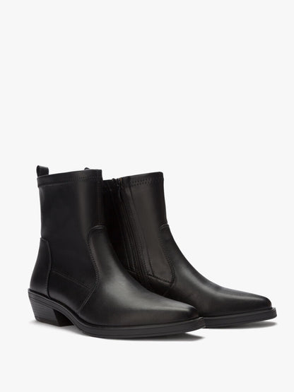 Black Ankle Boots with Low Heel