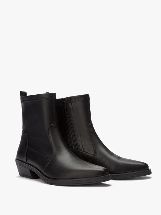 Black Ankle Boots with Low Heel