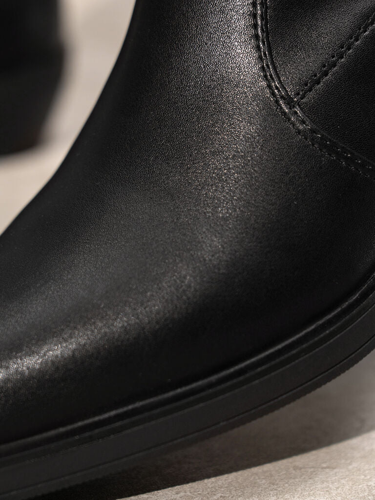 Black Ankle Boots with Low Heel