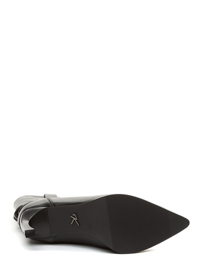 Black Slouchy Leather Ankle Boots