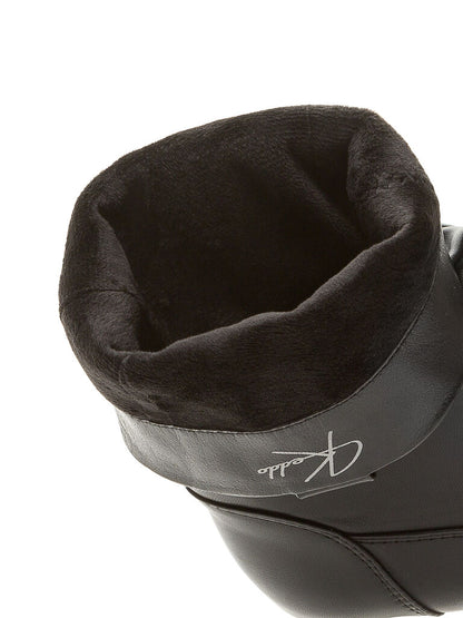 Black Slouchy Leather Ankle Boots