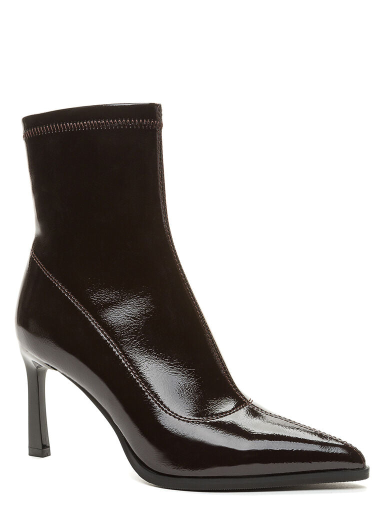 Black Patent Ankle Boot with Stiletto Heel