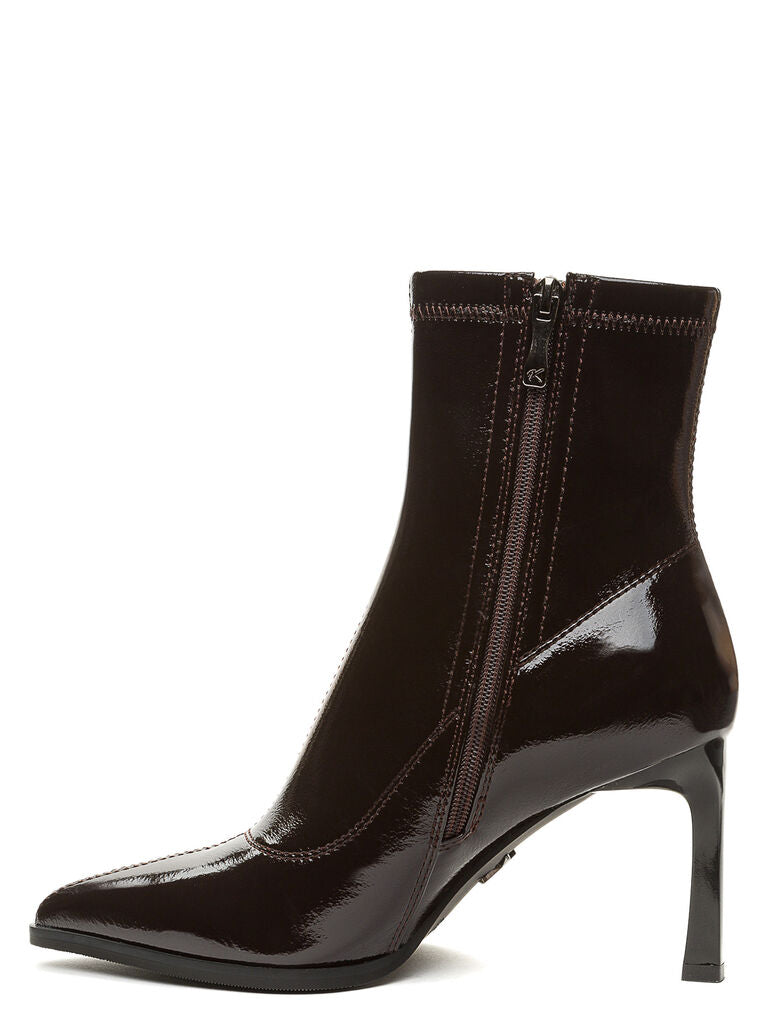 Black Patent Ankle Boot with Stiletto Heel
