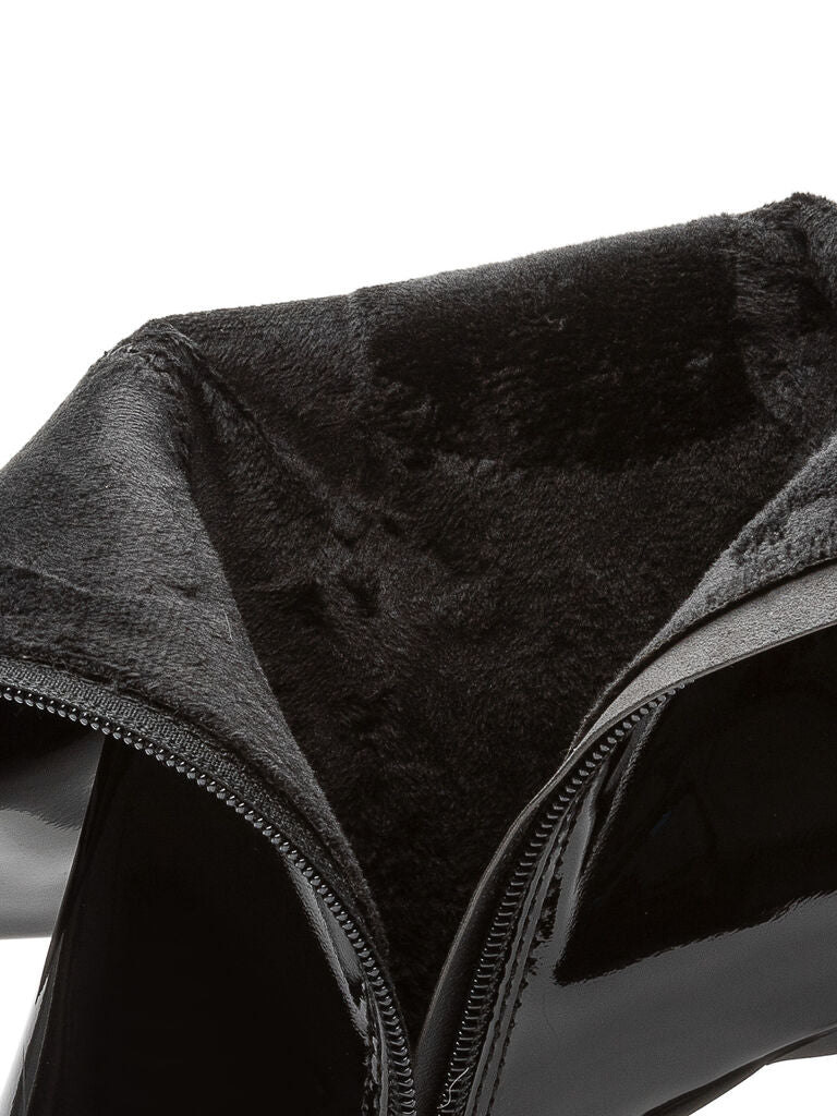 Black Glossy Ankle Boot with Pointed Toe