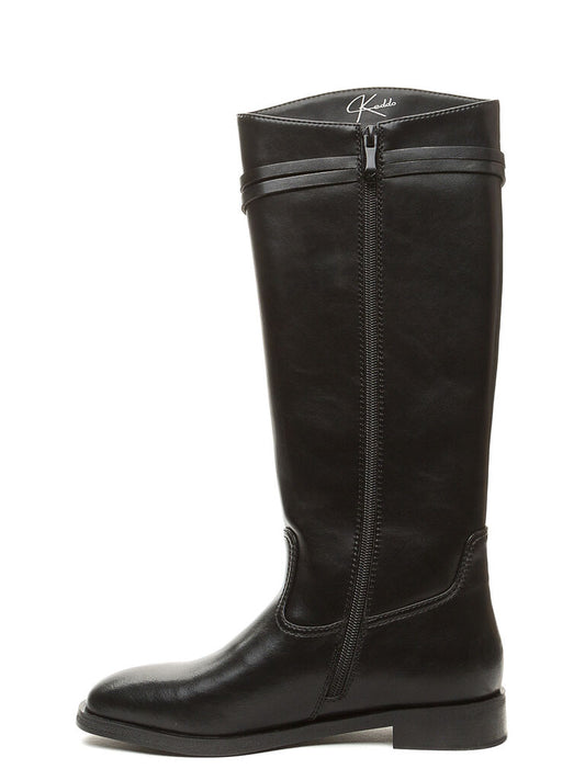 Black Tall Boot with Buckle Detail