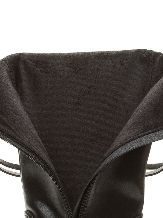 Black Tall Boot with Buckle Detail
