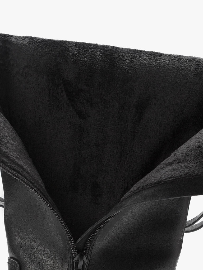 Black Tall Boot with Buckle Detail