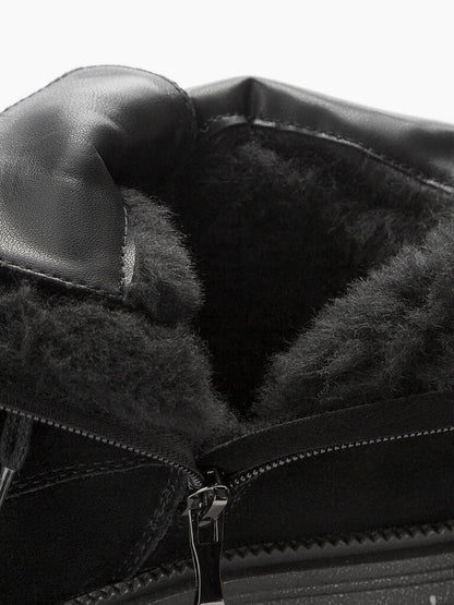 Black Suede Ankle Boots with Chunky Sole