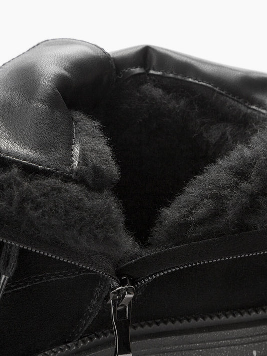 Black Suede Ankle Boots with Chunky Sole