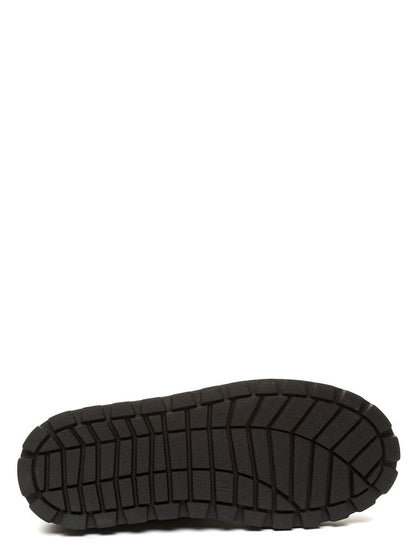 Black Suede Ankle Boots with Faux Fur Trim