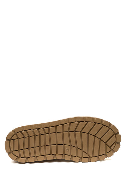 Brown Suede Ankle Boots with Shearling Trim