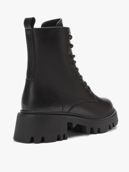 Black Chunky Sole Combat Boots