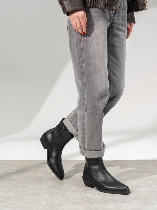 Western Boot Nappa BLACK