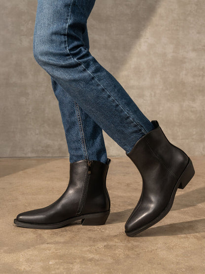 Western Boot Nappa BLACK