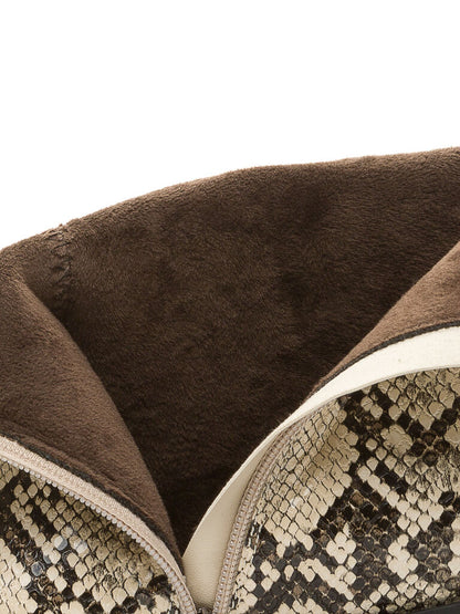 Snakeskin Patterned Western Ankle Boot