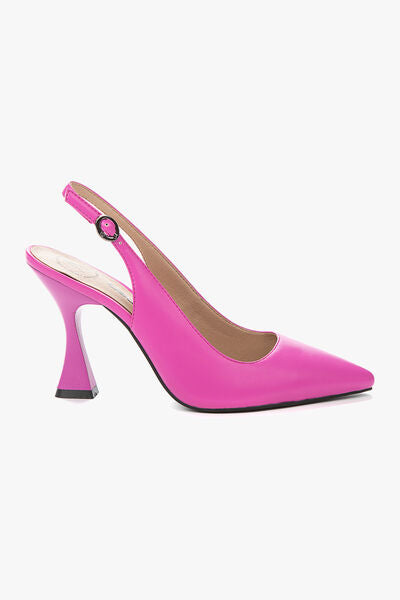Pink Slingback Pump with Curved Heel