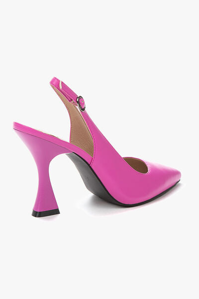 Pink Slingback Pump with Curved Heel