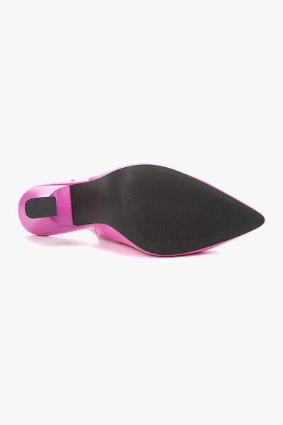 Pink Slingback Pump with Curved Heel