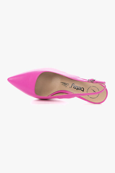 Pink Slingback Pump with Curved Heel