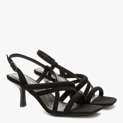 Black Strappy Heeled Sandals