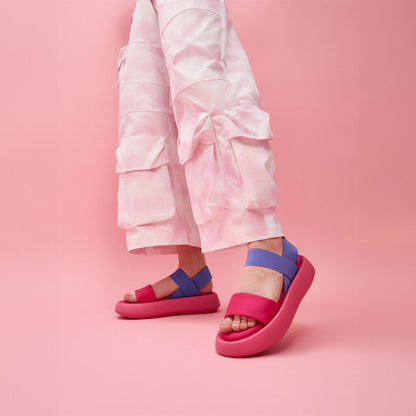 Colorblock Sandals with Cushioned Sole