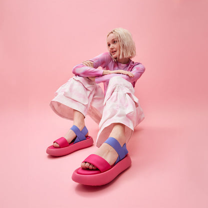 Colorblock Sandals with Cushioned Sole