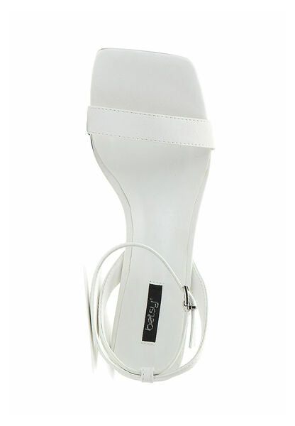 White Strappy Heel Sandals with Ankle Strap