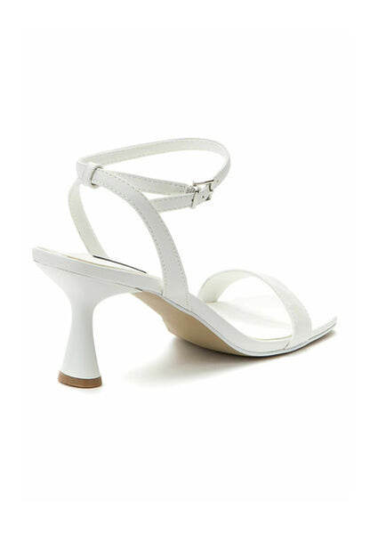 White Strappy Heel Sandals with Ankle Strap