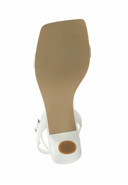 White Strappy Heel Sandals with Ankle Strap
