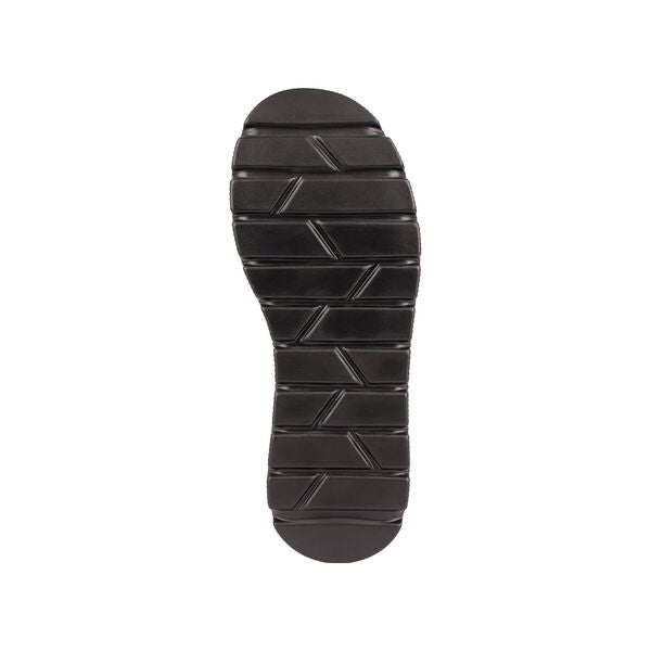 Black Woven Platform Sandals with Adjustable Buckle