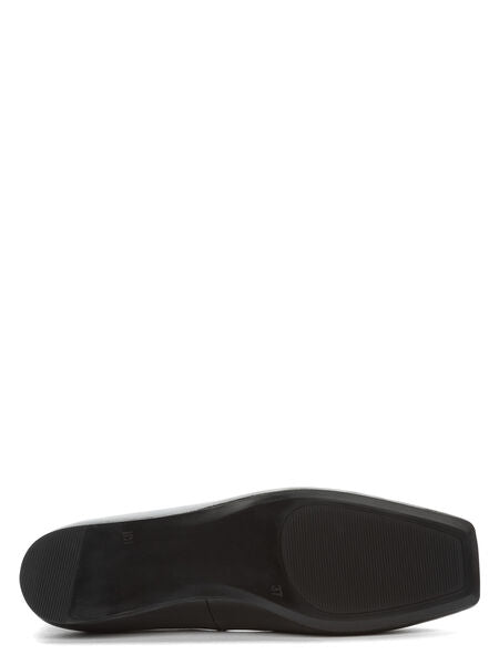 Black Minimalist Ballet Flats with Square Toe