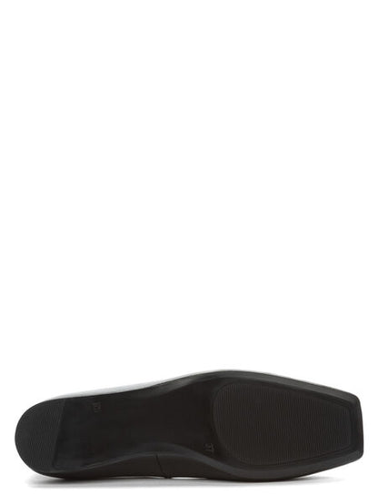 Black Minimalist Ballet Flats with Square Toe