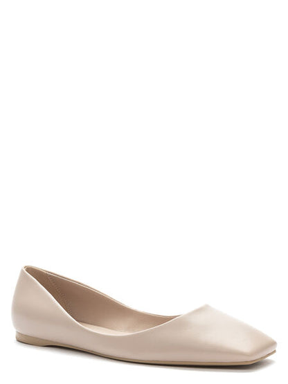 Beige Pointed Toe Ballet Flat