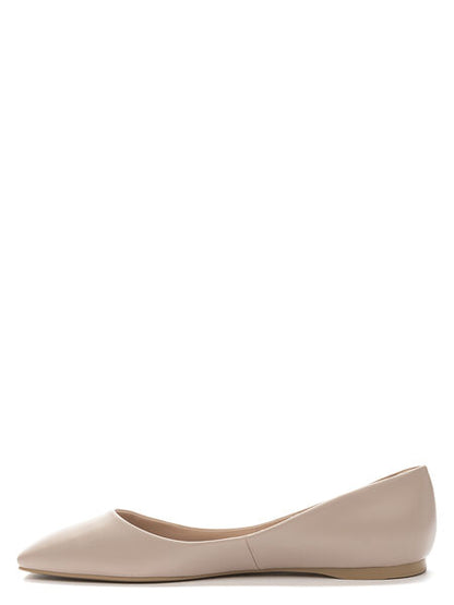 Beige Pointed Toe Ballet Flat