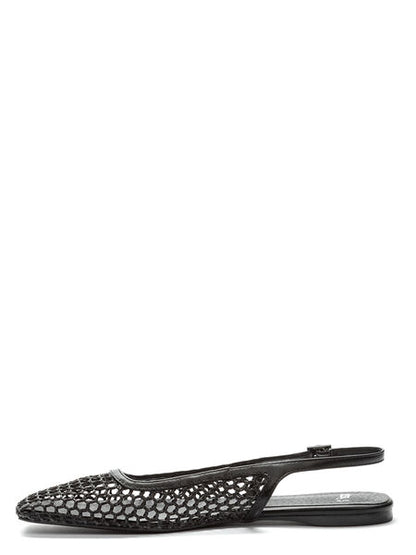 Black Mesh Slingback Flats