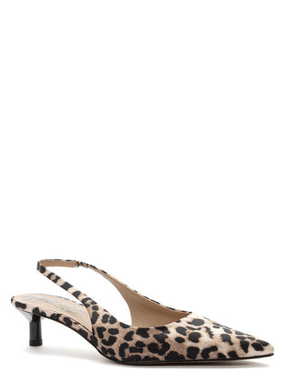 Animal Print Slingback Pump with Kitten Heel