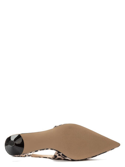Animal Print Slingback Pump with Kitten Heel