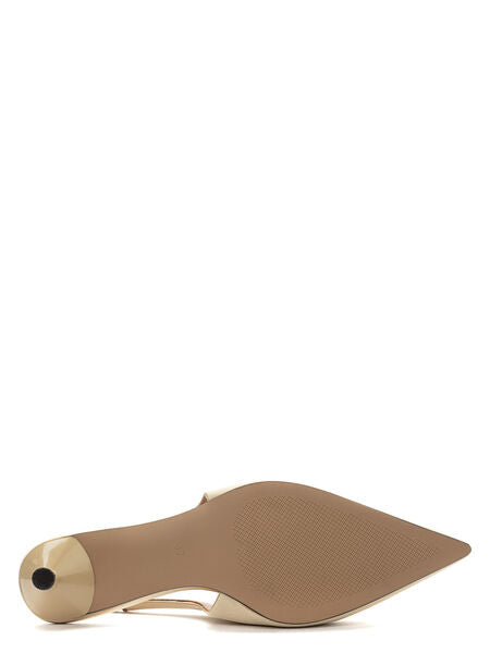 Ivory Pointed Slingback Kitten Heel Shoes